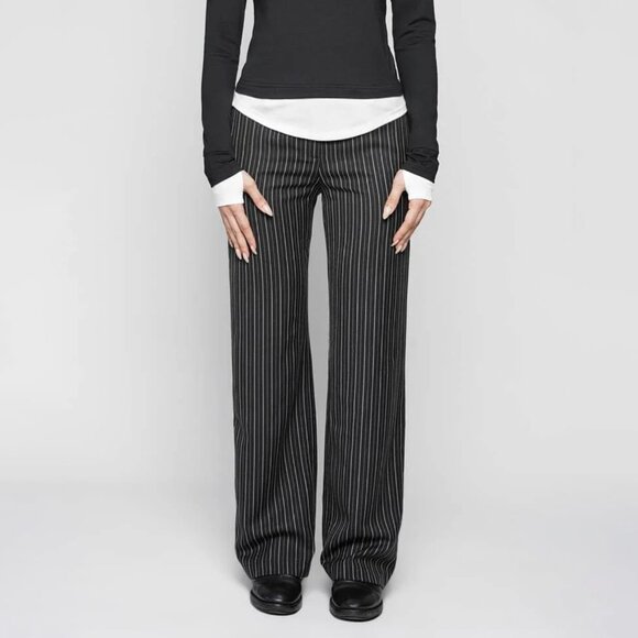 BNWT NOCTEX AMELIE PANTS IN BLACK STRIPE SIZE LARGE - Picture 2 of 5